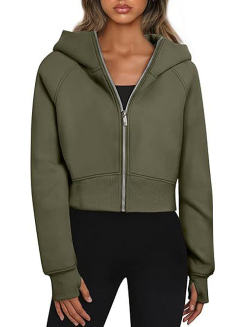 Charming Spring Fleece Zipper Hoodie