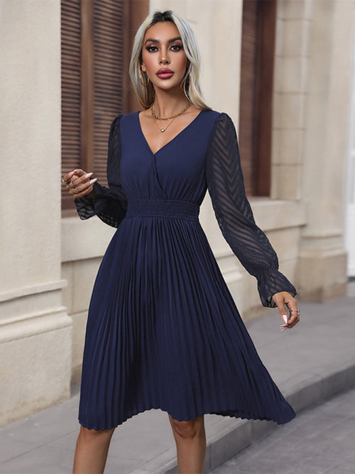 Elegant Polyester Solid Colour Dress for Women