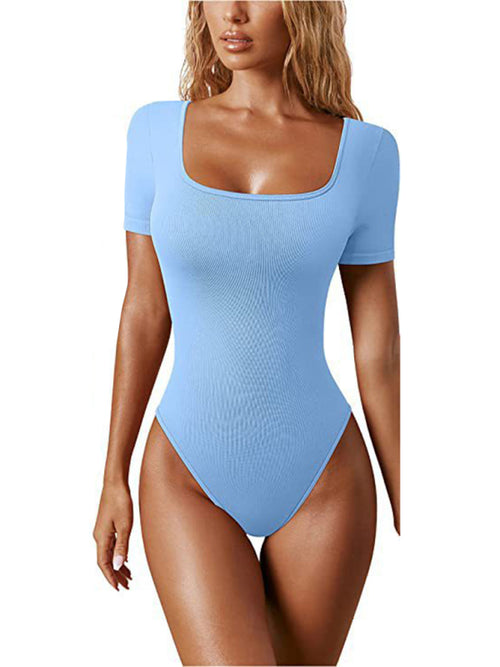 Chic Square Collar Bodysuit - Elegance Defined