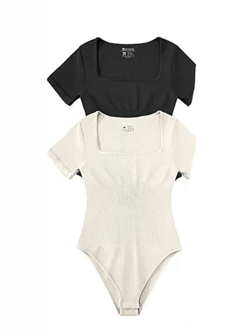 Chic Square Collar Bodysuit - Elegance Defined