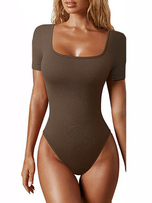 Chic Square Collar Bodysuit - Elegance Defined