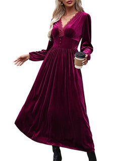 Opulent Velvet Waist Knit Dress