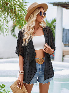 Bohemian Women's Lightweight Wool Ball Cardigan