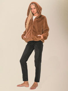 Stay cosy & stylish with Plush Hooded Jacket