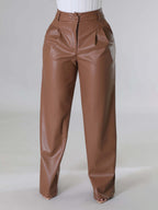 Stay Comfy & Stylish in PU Leather Pants!