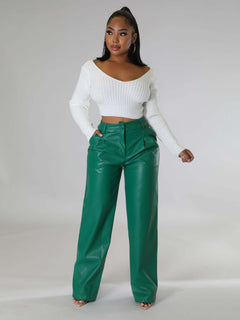 Stay Comfy & Stylish in PU Leather Pants!