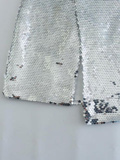 Sparkle & Slay: Silver Sequin Slit Skirt