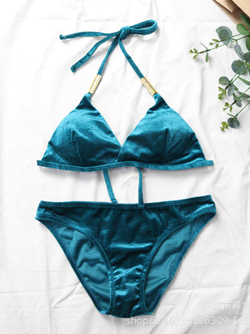 Enchanted Gold Velvet Love Bikini: The Romance