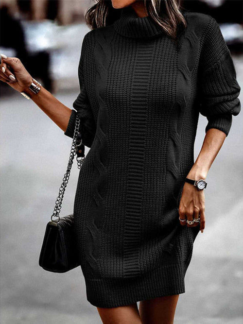 Elegant Turtleneck Sweater Dress: Timeless Comfort & Style