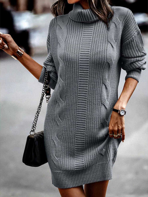 Elegant Turtleneck Sweater Dress: Timeless Comfort & Style