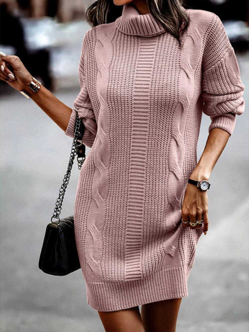 Elegant Turtleneck Sweater Dress: Timeless Comfort & Style