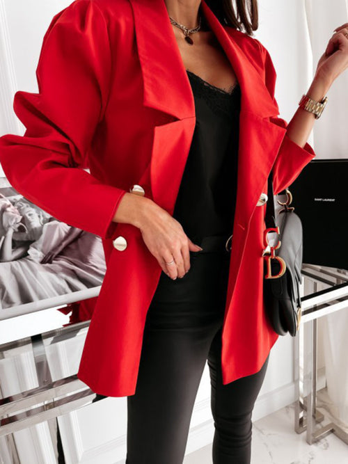 Women's Chic Double-Breasted Jacket for Winter Glam!