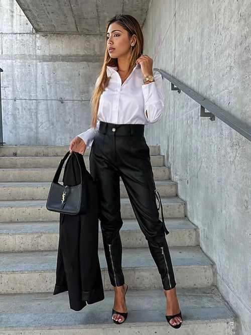 Chic PU Leather Pants: Your Autumn Essential!