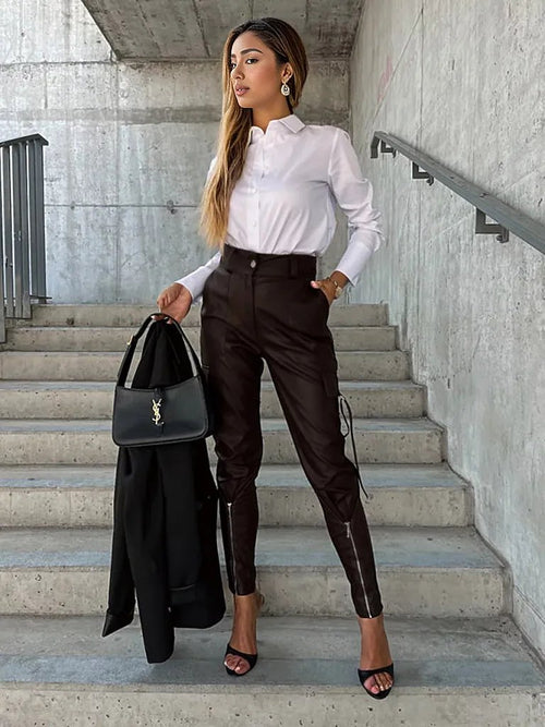 Chic PU Leather Pants: Your Autumn Essential!