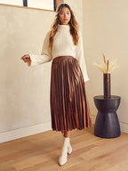 Shiny High-Waisted A-Line Skirt: Shine Bright!