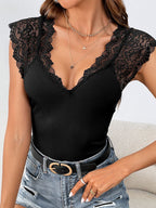 Luxe Lace V-Neck Bodysuit for Women