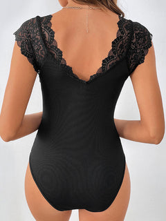 Luxe Lace V-Neck Bodysuit for Women