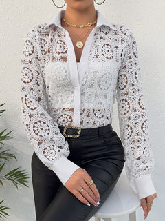 Grace & Style Lace V Neck Shirt 🌸