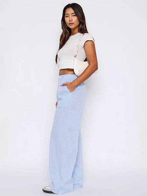 Stylish & Comfy Stripe Wide-Leg Trousers