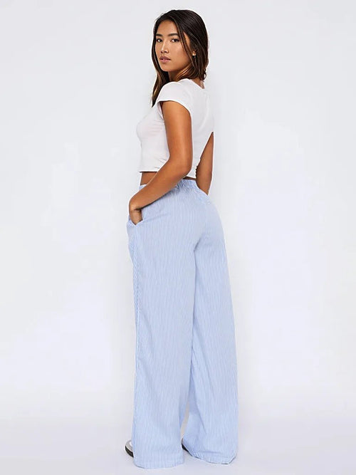 Stylish & Comfy Stripe Wide-Leg Trousers