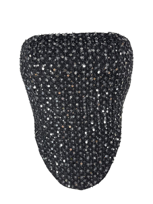 Shimmer Denim Tube Top: Sparkle All Day!