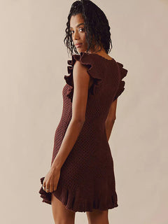 Sophisticated Mid-Waist Ruffle Dress