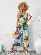 Grace Style Hollow Jumpsuit with Vibrant Print