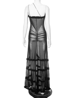 Sheer Elegance: Lace Suspender Dress