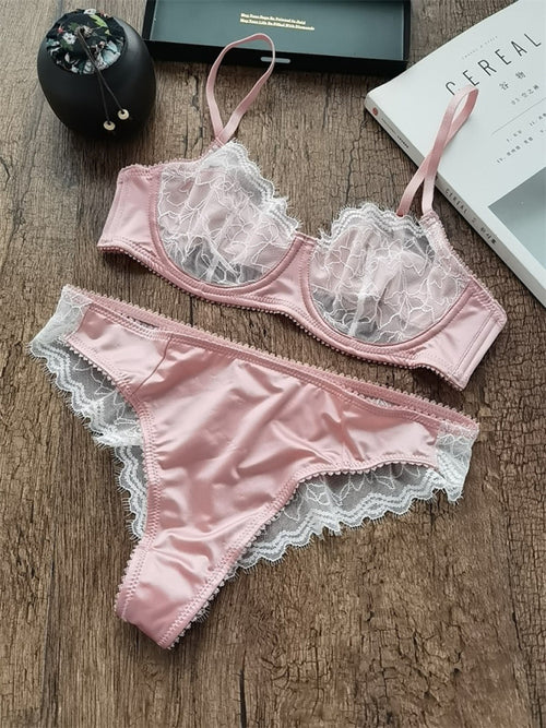 Enchanted Rose: Lace Push-Up Bra Set 🌹