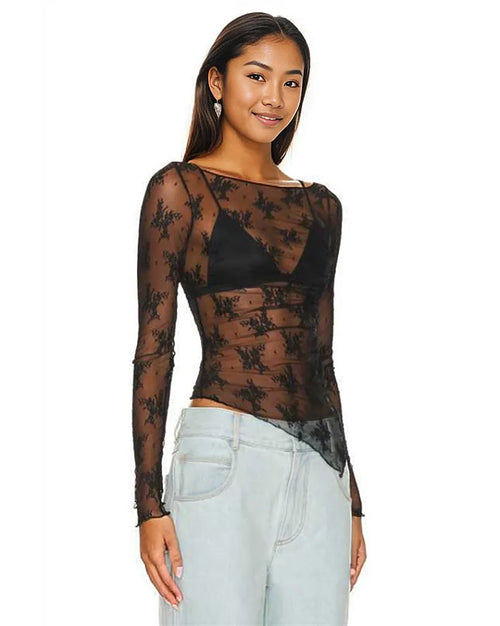 Lace Mesh Top: Be Alluring, Stylish, Confident!