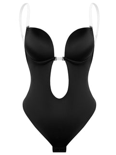 Elegant Backless Plunge Bodysuit: Exude Confidence