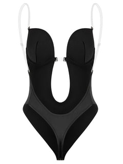 Elegant Backless Plunge Bodysuit: Exude Confidence