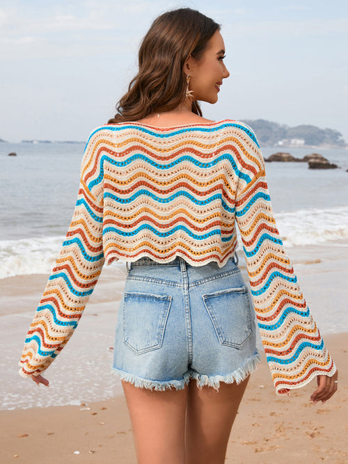 Beach Chic Striped Patchwork Cover-Up