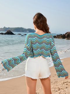 Beach Chic Striped Patchwork Cover-Up