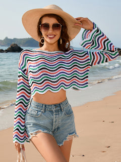 Beach Chic Striped Patchwork Cover-Up