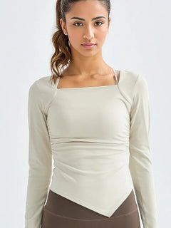 H's Square Collar Quick-Drying Long-Sleeve Top