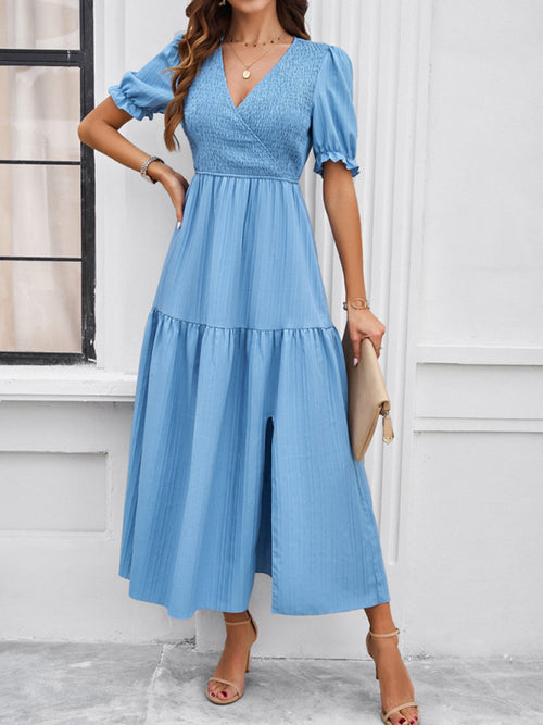 Elegance Defined: V-Neck Summer Dress