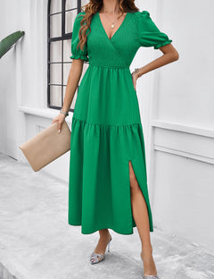 Elegance Defined: V-Neck Summer Dress