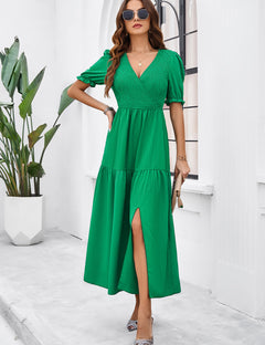 Elegance Defined: V-Neck Summer Dress