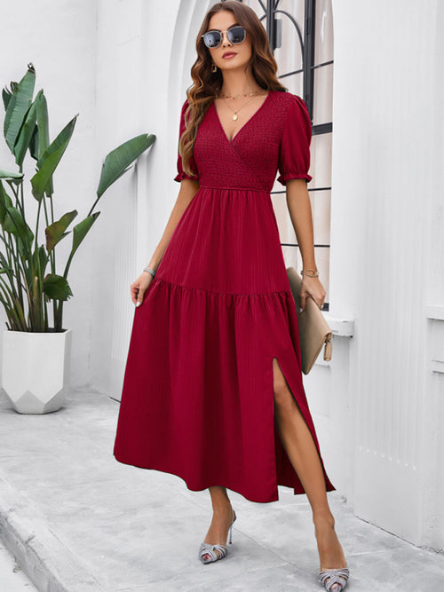 Elegance Defined: V-Neck Summer Dress