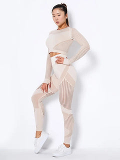 Yoga-Ready Striped Long-Sleeve Set