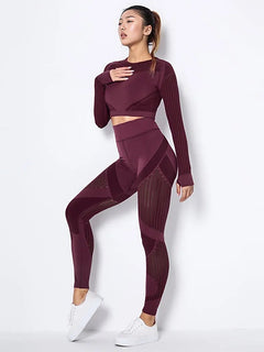 Yoga-Ready Striped Long-Sleeve Set