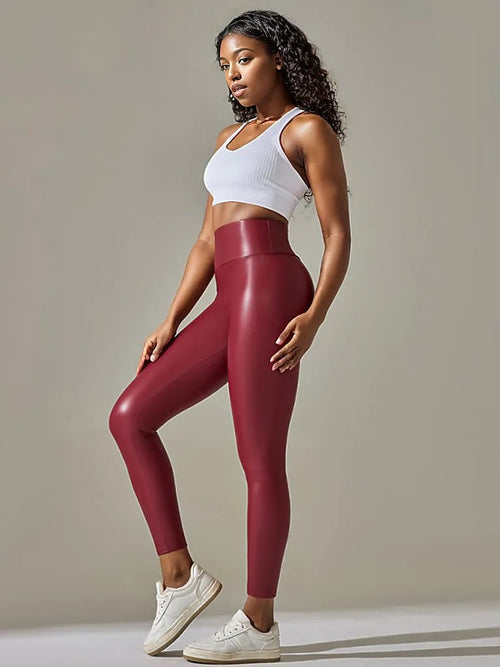 Comfy & Stylish Plus Size Leather Leggings