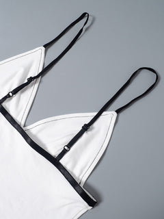 Sultry V-Neck Suspender Vest: For Alluring Style