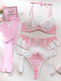 Enchanting Lace Mesh Nurse Lingerie Set