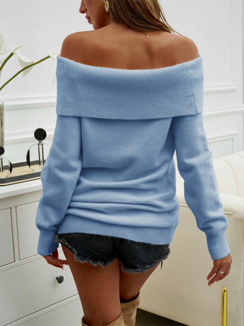 One-Shoulder Cozy Chic Pullover Sweater