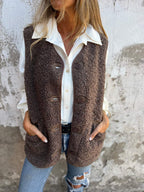 Cuddle Cloud Sherpa Fleece Button Vest