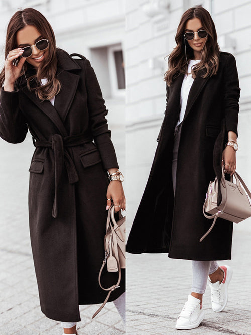 Autumn Bliss V-Neck Tie Jacket