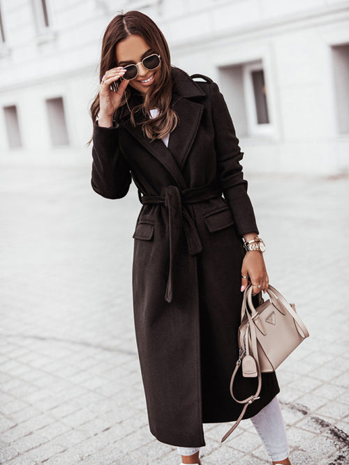 Autumn Bliss V-Neck Tie Jacket