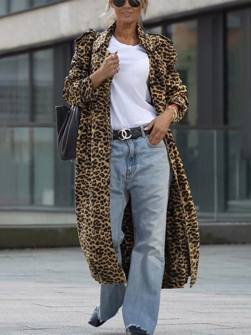 Fierce & Fabulous Leopard Print Trench Coat